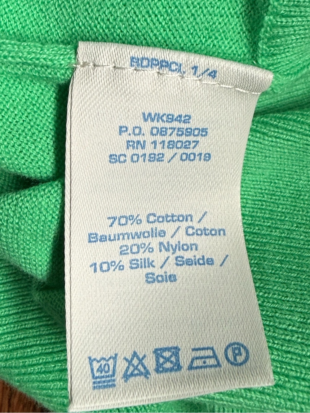 Boden Green Pearl Button Cropped Cardigan Sweater - Picture 6 of 7